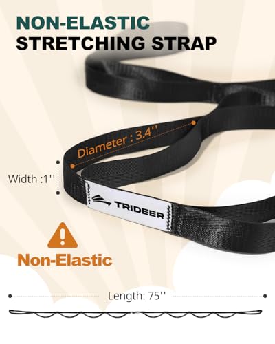 Trideer Yoga Block & Strap Bundle, Foam Yoga Block with 10-Loop Stretching Strap for Flexibility, Balance, Support & Recovery