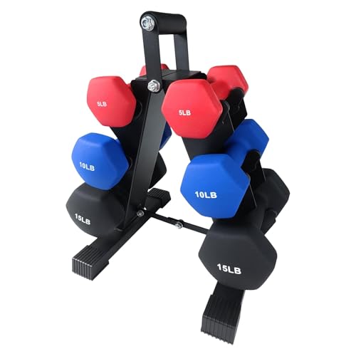 Neoprene Dumbbell Set for Women & Kids - Light Dumbbell Set (1/2/3, 2/3/5, 3/5/8, 5/10/15 LB) with Storage Plastic Case, Packed In Pairs, Set of Small Weights for Home, Living Room, Bedroom - size: 5+10+15 LBS
