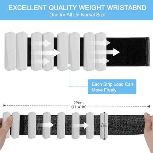 Wrist Weights Set of 2, Wearable Arm & Leg Weights for Women & Men, Adjustable Wrist Ankle Weights for Walking, Yoga, Swimming, Gym, 2lb - color: Grey