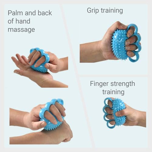 Finger Exerciser Hand Squeeze Ball for Adults, Hand Grip Strength Trainer with Nail Clippers, Pain Relief & Improve Flexibility, Hand Exercisers for Rehab, Arthritis, Carpal Tunnel