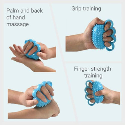 Finger Exerciser Hand Squeeze Ball for Adults, Hand Grip Strength Trainer with Nail Clippers, Pain Relief & Improve Flexibility, Hand Exercisers for Rehab, Arthritis, Carpal Tunnel