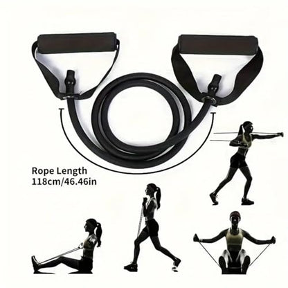 Workout Exercise Band, Fitness Pull Rope Yoga Band with Comfort Handles, Perfect for Home Fitness Training - color: Blue