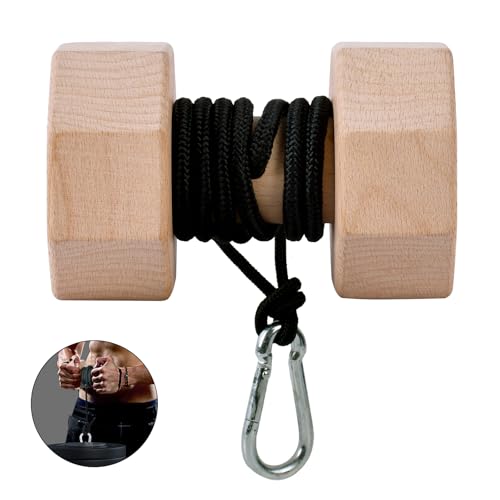 Wooden Wrist Roller and Forearm Strengthener,Grip Strength Trainer,Arm Blaster Exerciser,Strength Trainer For Fingers and Wrist. - color: Hexagon