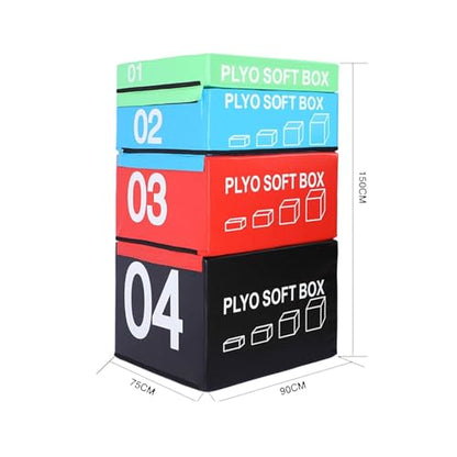 Foam Reinforced Box Stackable Soft Plywood Box, Anti-Skid Safety Used for Jumping, Strength Training and Physical Training, Suitable for Home Gym Box - size: 90*75*150cm