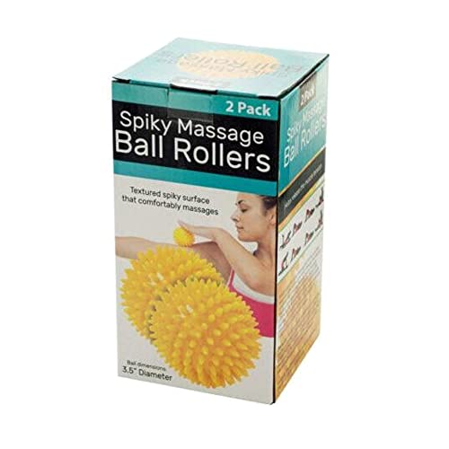 2-Pc Spiky Massage Ball Rollers Set in Yellow
