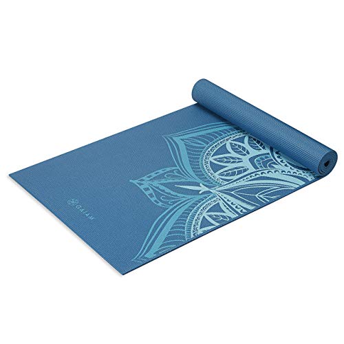 Gaiam Yoga Mat - Premium 6mm Print Extra Thick Non Slip Exercise & Fitness Mat for All Types of Yoga, Pilates & Floor Workouts (68"L x 24"W x 6mm Thick) - color: Indigo Point