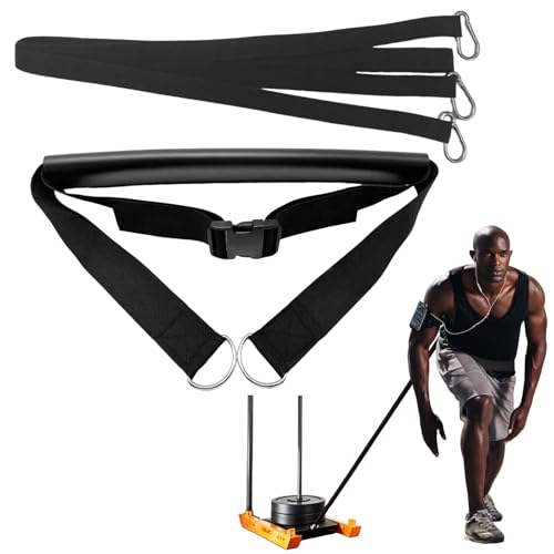Sled Pulling Belt Set, Adjustable Waist Strap with Pulling Rope - size: 6.6ft