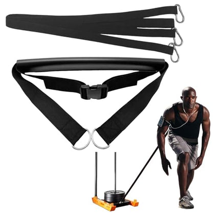 Sled Pulling Belt Set, Adjustable Waist Strap with Pulling Rope - size: 6.6ft