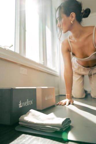 Wellrox Supportive Yoga Block Non-Slip EVA for Yoga, Pilates, Stretching, and Meditation (4"x6"x9") - color: Rose Gold