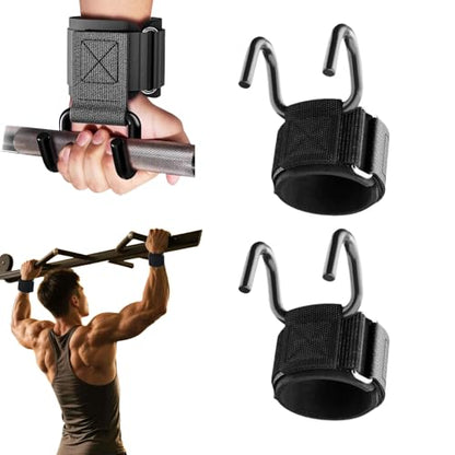 Lifting Hooks for Weight Lifting, 1 Pair 330 LB Weight Lifting Wrist Wraps Heavy Duty Gym Lifting Straps Hook for Barbell, Deadlifts, Pull-Ups, Strength Training, Wrist Protection, for Men & Women