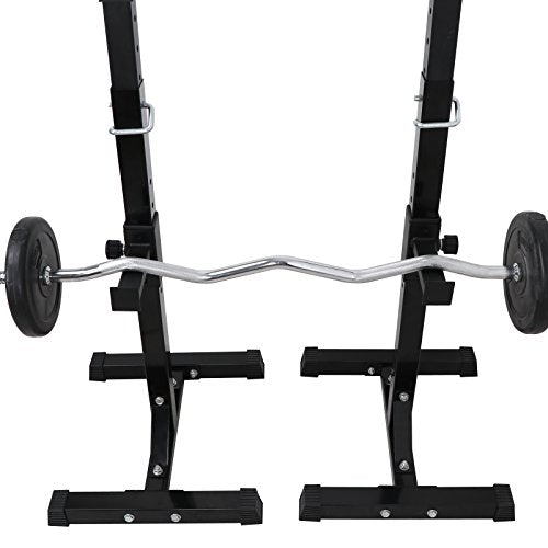Pair of Adjustable Squat Rack 40inch-66inch Barbell Bracket Solid Steel Free Press Bench, Home Gym Portable Dumbbell Racks Stands, Family Sports Fitness Equipment,Black