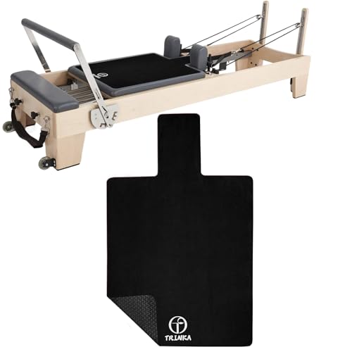 Non-Slip Pilates Reformer Mat, 2mm Thick Pilates Reformer Machine Cover Mat, 39" x 24" Foldable Washable Absorb Sweat Accessory for Home, Studio, Gym Fitness - color: Black