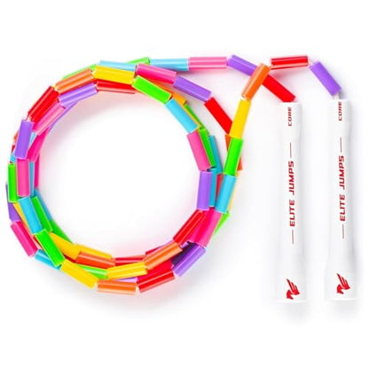 Elite Jumps Beaded Kids Jump Rope, Adjustable - color: Rainbow, size: 7ft