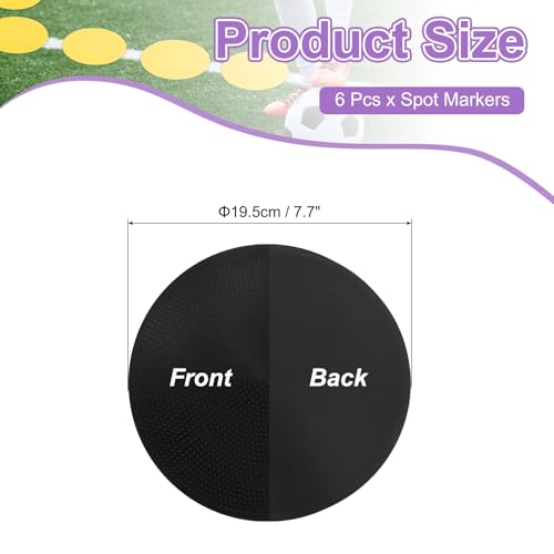 PATIKIL Spot Markers, Non-Slip Floor Dots Agility Markers Flat Field Cone Poly Dot - color: Black