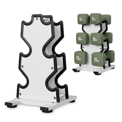 Dumbbell Rack Stand Only, 7-Tier | 5-Tier | 3-Tier Weight Rack for Dumbbell - color: White, size: 3 Tier