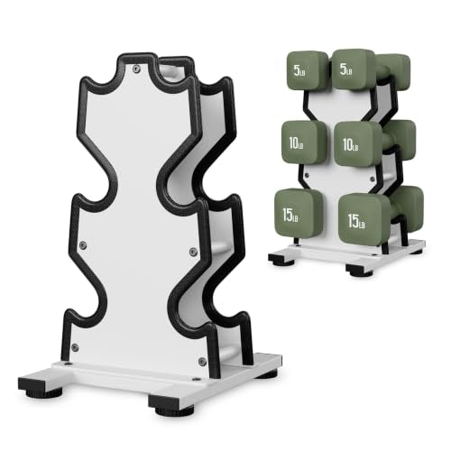 Dumbbell Rack Stand Only, 7-Tier | 5-Tier | 3-Tier Weight Rack for Dumbbell - color: White, size: 3 Tier