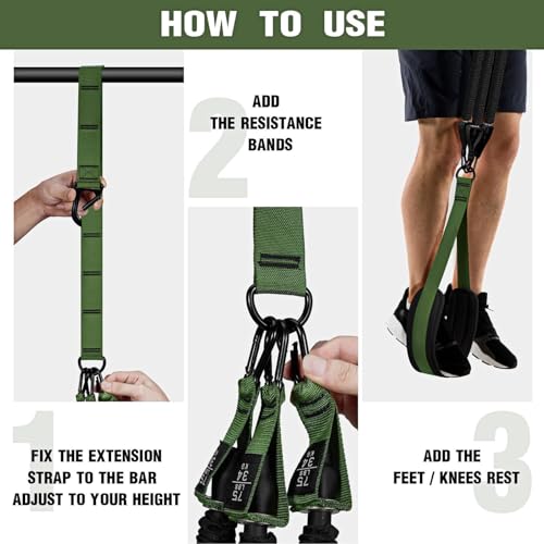 Pull Up Assist Bands Set of 4 Bands 300 Lbs - color: Army Green