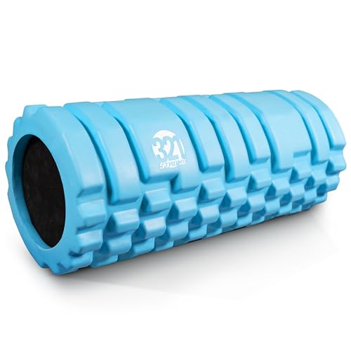 321 Strong Foam Roller - Medium Density Deep Tissue Massager for Muscle Massage and Myofascial Trigger Point Release, with 4K eBook - color: Aqua