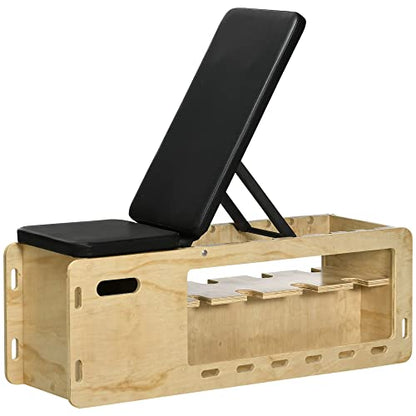 Adjustable Weight Bench with Dumbbell Rack - Compact Workout Bench with Storage Compartment, Space Saving Incline Decline Sit Up Bench for Small Spaces & Beginners, Includes Resistance Bands