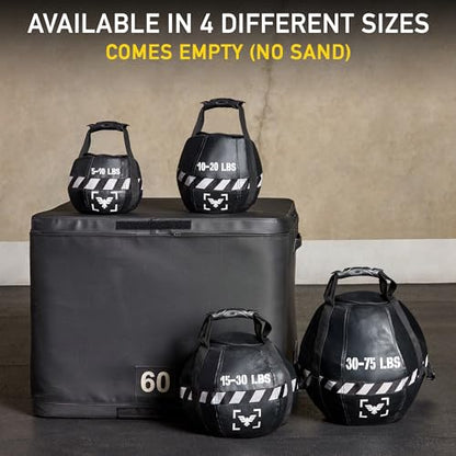 Elite Kettlebell Sandbag - Heavy Duty Sand Weights Bag for Cross Training, Strength Training, Workout, Functional Fitness, Adjustable Weight, Durable Training Equipment for Home & Gym (UN-FILLED) - size: 1.3 Pounds