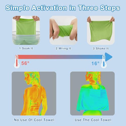 4 Pack Cooling Towels (40"x12"), Microfiber Chilly Towels Soft Breathable Gym Ice Towel for Workout, Yoga, Sport, Silicone Set Travel Sweat Towels Fast Drying Lightweight Cooling Neck Wraps - color: Blue/Grey/Deep Blue/Black