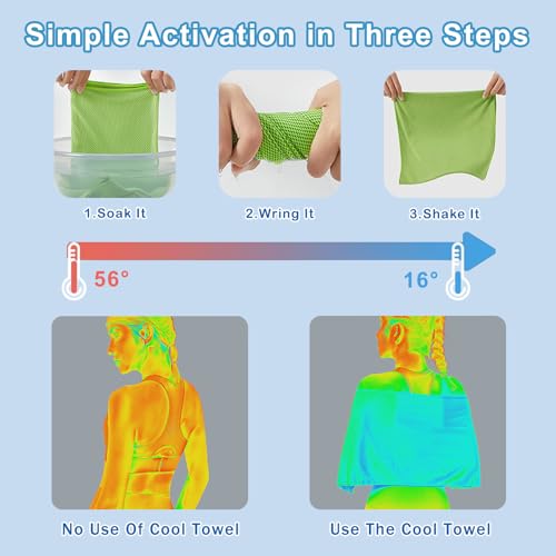 4 Pack Cooling Towels (40"x12"), Microfiber Chilly Towels Soft Breathable Gym Ice Towel for Workout, Yoga, Sport, Silicone Set Travel Sweat Towels Fast Drying Lightweight Cooling Neck Wraps - color: Blue/Green/Grey/Pink