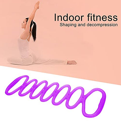 7 Ring Stretch Resistance Exercise Band, Workout Bands Yoga Stretching for Home Fitness, Foot, Leg and Arm Exerciser Stretch Band, Center Workout Walking Exercise - color: Blue