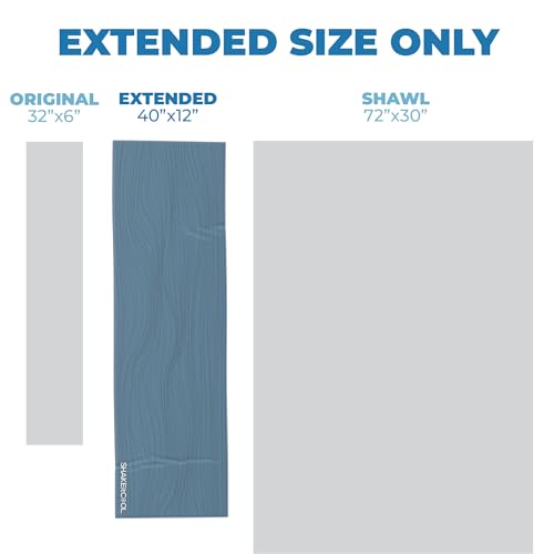 SHAKEitCOOL Extended Size Cooling Towel – Be Cool in Style - Heat Relief, Soft, Lightweight, Sun Protection, Easy Clean - Perfect for Biking, Hiking, Running, Yoga, Golf, Gardening - Steel Wave M - color: Steel Wave
