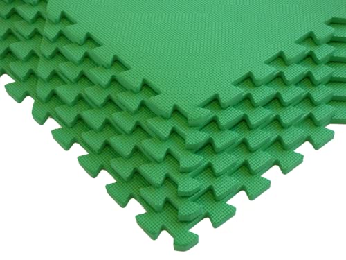Interlocking Gym Floor Tiles 3/8 Inch – EVA Foam Puzzle Mats for MMA & Home Gym, Non‑Slip Exercise & Play Mat Set, Tatami Textured by Square Brands