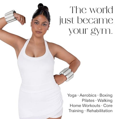 Bala Bangles Wrist & Ankle Weights for Women & Men, Home Gym Equipment - color: Bone, size: 2 LB