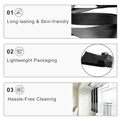 Stretching Strap with 12 Loops, Non-Elastic Physical Therapy with Carry Bag | Premium non elastic yoga straps for injury recovery, rehab flexibility training, hamstring stretch & physical therapy