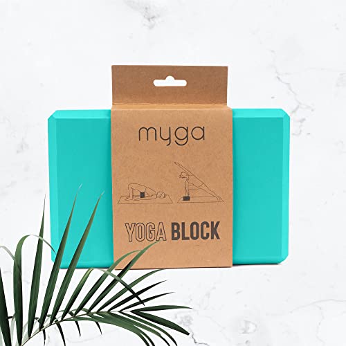MYGA Yoga Block,Lightweight EVA Foam Yoga Brick,High Density Non-Slip Block for Yoga Poses, Pilates, Balance and Flexibility - color: Turquoise