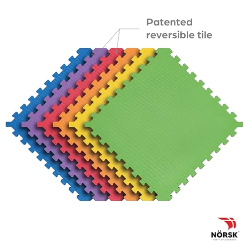 Dual-Sided Reversible 1/2" Foam Exercise Mats for Home Gym - Interlocking EVA Foam Tiles