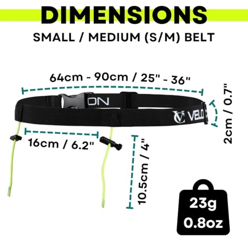VeloChampion Lightweight Running Belt Waist Pack for Men Women - Elasticated Stretch Fit Race Number Holder - No Pins - 3 Sizes - Run. Triathlon. Cycle. Marathon. Jogging (1, Medium) - size: Medium