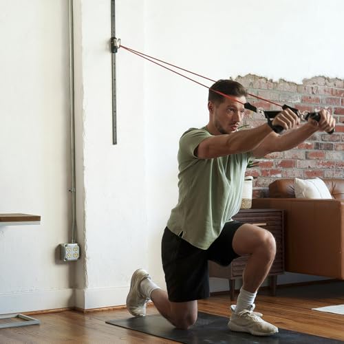 Space Saver Gym Resistance Bands Wall Anchor for At Home Fitness Workouts with 1 Rail and 1 Rail Car - style: Without Resistance Bands