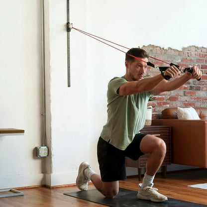 Space Saver Gym Resistance Bands Wall Anchor for At Home Fitness Workouts with 1 Rail and 1 Rail Car - style: Without Resistance Bands