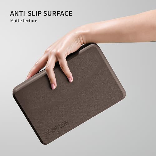 PROIRON Yoga Blocks, 2 Pack Supportive High Density Premium Eva Foam, Soft Non-Slip Surface with Curved Edges Stretch Blocks For Yoga, Pilates, Stretching - color: Brownish Coffee