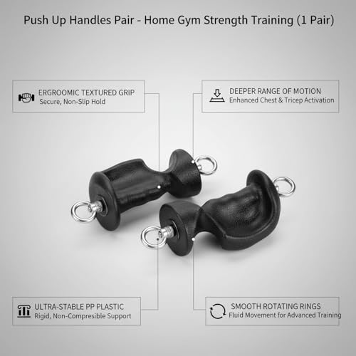 Push Up Handles Pair, PP Plastic Push-up Stands with Textured Grip for Home Gym Strength Training (1 Pair) - size: 9.84 x 3.74 x 1.97 in