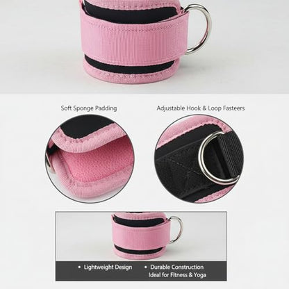 Ankle Weights with Soft Sponge Padding and Adjustable Hook and Loop Straps for Walking, Yoga, and Fitness (1 PC) - color: Pink