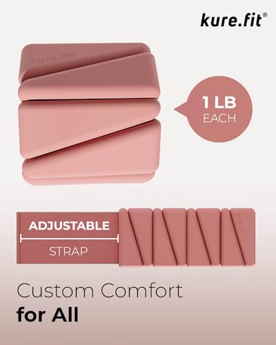 Pilates Weight | Wrist & Ankle Weights for Women | Weighted Bangles | 1LB/ 2LB Each (Set of 2) - color: Peach, size: 1 LB