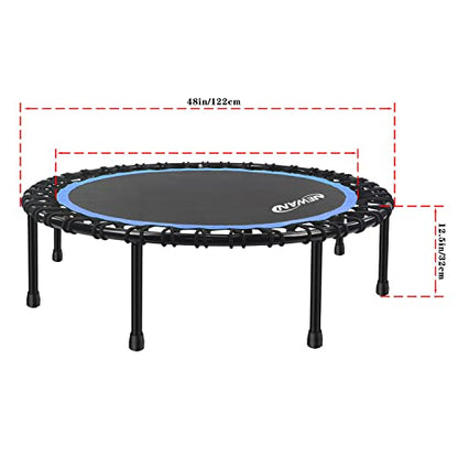 Newan 40"-48" Silent Mini Trampoline Fitness Trampoline Bungee Rebounder Jumping Cardio Trainer Workout for Adults-Max Limit 330lbs