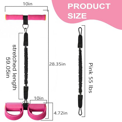 Upgraded Pedal Resistance Band with Handle - Fashion Puller Exercise Tool, Thickened Built-in Latex Tube Pedal Resistance Device & Soft Nitrile Rubber Anti-Slip Footrest for The Core/Arms
