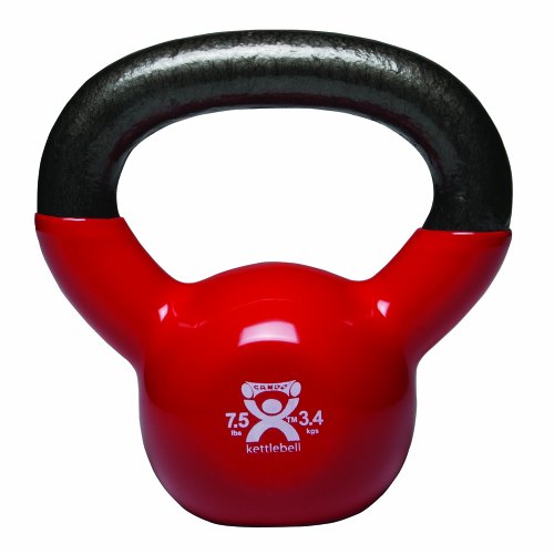 CanDo Vinyl-Coated Kettlebell, Red, 7.5 Pound - style: 7.5 lb, Red