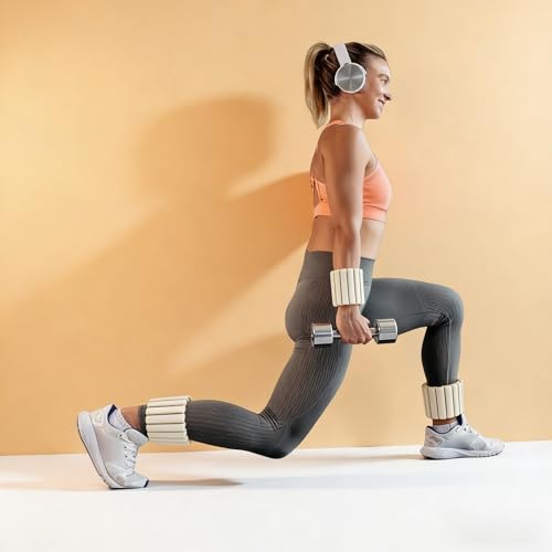 Upgraded Magnetic Ankle Weights & Wrist Weights 2 Pack (1.1 lbs Each), Silicone Waterproof Non-Slip Adjustable Wrist/Ankle Weights for Women Men, Portable Fashion Fitness Weights for Jogging Yoga Pilates Swimming HIIT, Ideal Workout Gift
