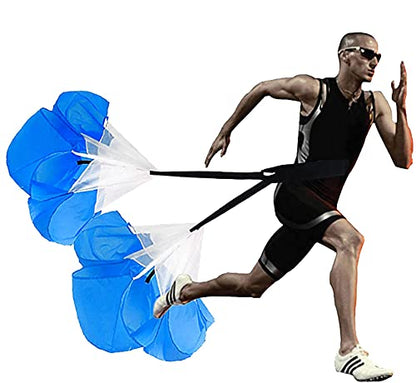Resistance Parachute Running Speed Training, Speed Chute with Carry Bag, Resistance Running Parachute for Football Training Kids Youth and Adults(Color:Blue) - color: Blue