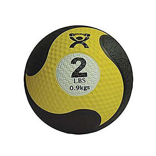 CanDo Rubber Medicine Balls, 2lbs, Yellow - size: 2 lb
