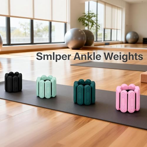 Wrist & Ankle Weights for Women Men, 1lb/2lb/4lb Set of 2 - Adjustable Wearable Weighted Bands, Waterproof Silicone Arm & Leg Weights for Pilates, Yoga, Walking, Dance, Home Workout & Gym