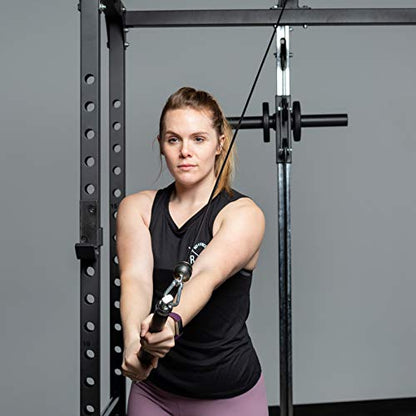 REP Fitness LAT Pulldown and Low Row Cable Machine Attachments and Functional Trainer Attachments – Curl Bar, D-Handle, Ankle Cuff, Tricep Rope, Sports Handle, Straight Bar, Row, Chinning Triangle - style: Sports Handle