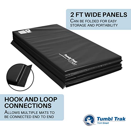 Tumbl Trak Gymnastics Folding Tumbling Panel Mat - color: Black, size: 5'x10'x1.38"