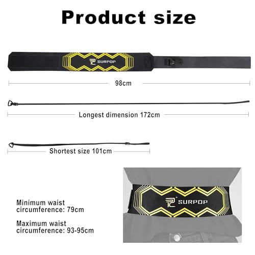 Surpop Soccer/Volleyball/Rugby Trainer, Football Kick Throw Solo Practice Training Aid Control Skills Adjustable Waist Belt for Kids Adults